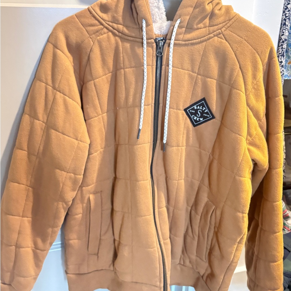 Salty Crew Brown Quilted Zip-Up Jacket